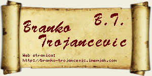 Branko Trojančević vizit kartica